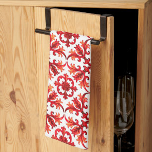 Linge De Cuisine Style italien, mosaïque, rouge