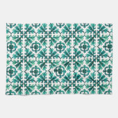 Linge De Cuisine Style italien, mosaïque, vert (Horizontal)
