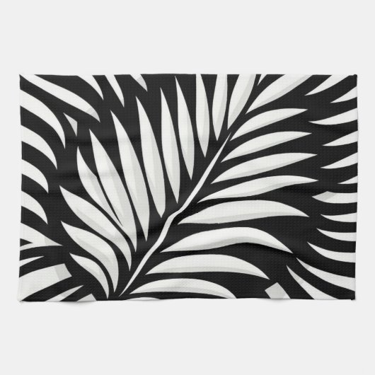 Linge De Cuisine Style Leaf Zebra Stripes (Horizontal)