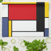 Linge De Cuisine Style Mondrian Design d'art Abstrait moderne (Plié)