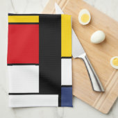 Linge De Cuisine Style Mondrian Design d'art Abstrait moderne (Quart Plié)