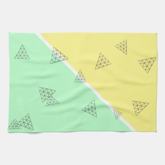 Linge De Cuisine Style Pyramide Triangle Géométrie Pastel (Horizontal)