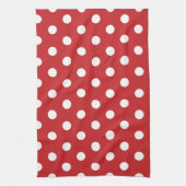 Linge De Cuisine Style Rouge avec Point Blanc Uni (Vertical)