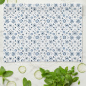 Linge De Cuisine Style Rustique : Rayures Douces avec Accents Flora (Plié)