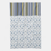 Linge De Cuisine Style Rustique : Rayures Douces avec Accents Flora (Vertical)