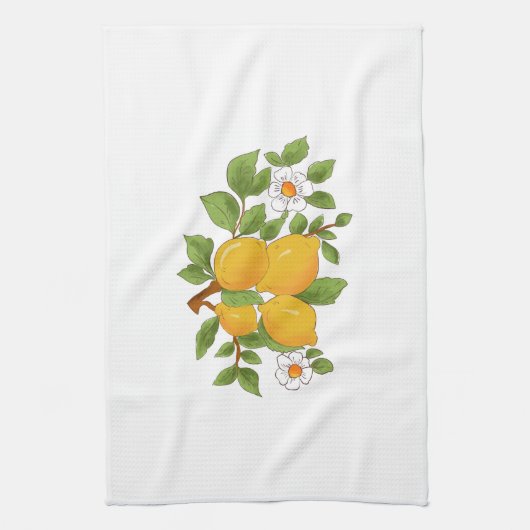 Linge De Cuisine style sicilien, majolica, citrons (Vertical)
