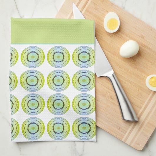 Linge De Cuisine Style vert clair (Quart Plié)