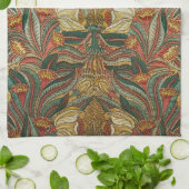 Linge De Cuisine Style William Morris Rose Vert Botanique (Plié)