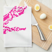 Linge De Cuisine Stylet rose avec de diverses silhouettes de (Quart Plié)