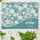 Linge De Cuisine Stylisé Starfish & Sand Dollars Motif#25 ID1009 (Plié)