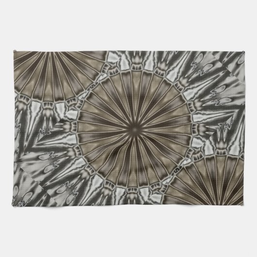 Linge De Cuisine Stylish Elegant Kaleidoscope Design Brown Gray (Horizontal)