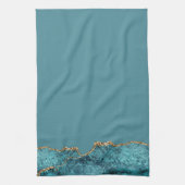 Linge De Cuisine Stylish Marine Bleu Or Agate Géode Chic (Vertical)