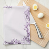 Linge De Cuisine Stylish Purple Flowers Kitchen Towel (Quart Plié)