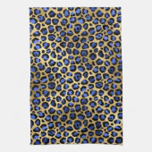 Linge De Cuisine Stylish Royal Blue and Gold Foil Leopard Spots (Vertical)