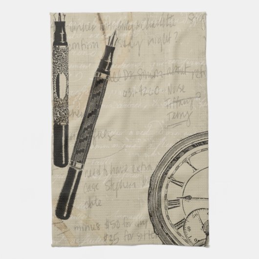Linge De Cuisine Stylos de fontaine et Watchface avec des notes (Vertical)
