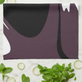 Linge De Cuisine Submersion : Noir Abstrait, Blanc, Violet & Vert (Plié)