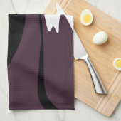 Linge De Cuisine Submersion : Noir Abstrait, Blanc, Violet & Vert (Quart Plié)