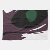 Linge De Cuisine Submersion : Noir Abstrait, Blanc, Violet & Vert (Horizontal)