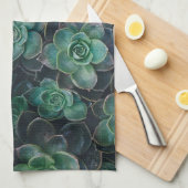 Linge De Cuisine Succulent jardin plat plante (Quart Plié)