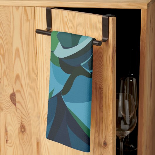 Linge De Cuisine Succulentes Cactus Agave Bleu (Pliage en tiers)