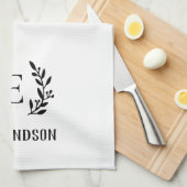 Linge De Cuisine Succursale agricole noire Monogramme | Couleurs mo (Quart Plié)