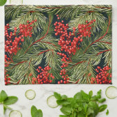Linge De Cuisine Succursales et baies de Noël (Plié)