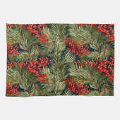 Linge De Cuisine Succursales et baies de Noël (Horizontal)