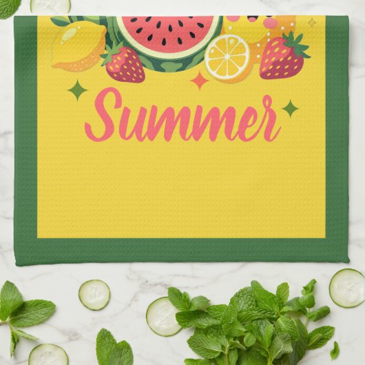 Linge De Cuisine Sucré comme la pastèque d'été fraise ananas (Plié)