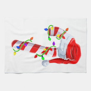Linge De Cuisine Sucre de canne Éclairage de Noël Famille Correspon