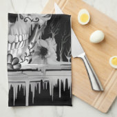 Linge De Cuisine Sucre tiré, crâne de fonte de sucre (Quart Plié)