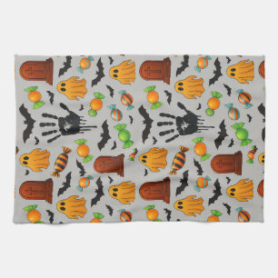 Linge De Cuisine Sucreries effrayantes et ombres