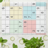 Linge De Cuisine sudoku pastel (Plié)