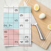 Linge De Cuisine sudoku pastel (Quart Plié)