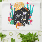 Linge De Cuisine SUGARSKULL NIRVANA chien de chow halloween (Plié)