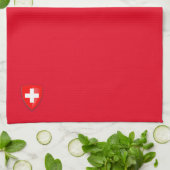 Linge De Cuisine Suisse Armoiries rouges (Plié)