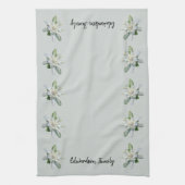 Linge De Cuisine Suisse Edelweiss fleurs nom monogramme (Vertical)