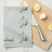 Linge De Cuisine Suisse Edelweiss fleurs Suisse script (Quart Plié)
