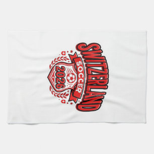 Linge De Cuisine Suisse Football 2026 Football Gras Pays Typogr