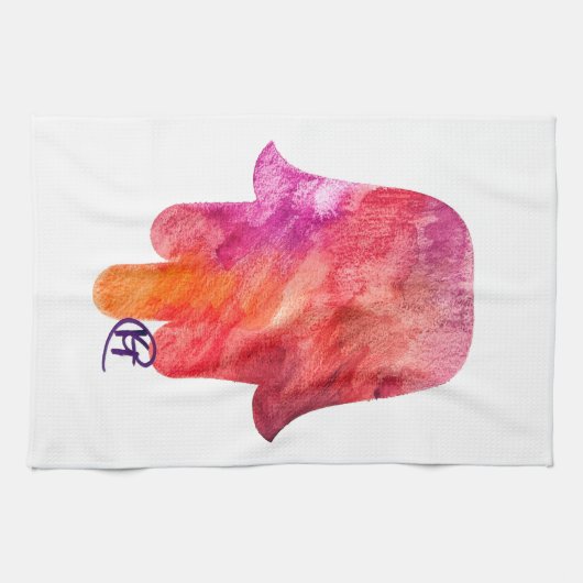 Linge De Cuisine Sukkot Hamsa Art (Horizontal)