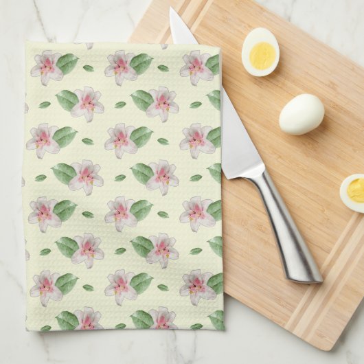 Linge De Cuisine Summer Lily Floral Seamless Pattern (Quart Plié)