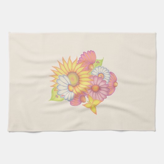 Linge De Cuisine Sunflower Daisy Kitchen Towel  (Horizontal)