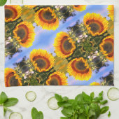 Linge De Cuisine Sunflower In Sunshine Motif d'art Abstrait (Plié)
