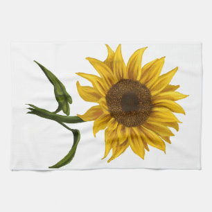 Linge De Cuisine Sunflower Sunshine Floral Aquarelle Fleur