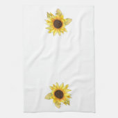 Linge De Cuisine Sunflower watercolor tea towel kitchen towel (Vertical)
