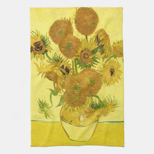 Linge De Cuisine Sunflowers dans Vase Van Gogh Art (Vertical)
