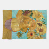 Linge De Cuisine Sunflowers, Post Impressionist Still Life Painting (Horizontal)