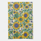 Linge De Cuisine Sunflowers. Ukrainian folk art pattern. (Vertical)