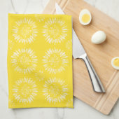 Linge De Cuisine Sunny Sunburst Yellow Kitchen Towel (Quart Plié)