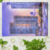 Linge De Cuisine Sunrise de Miami Skyline (Plié)