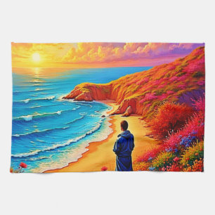Linge De Cuisine Sunset Beach Solitude Design de sérénité